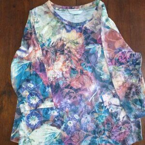 Vintage Christopher & Banks size X floral top 3/4 Sleeves